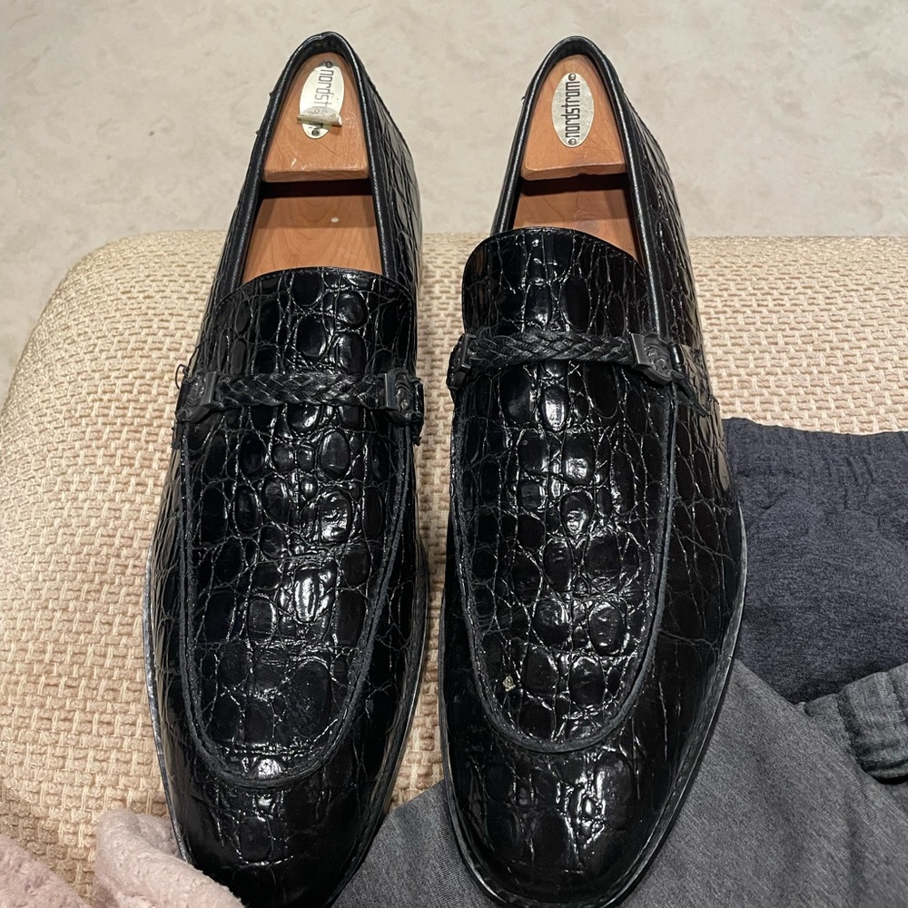 Stacy Adams Men's Beau Moc Toe Bit Slip-On Loafer size 14 leather shoes.